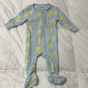 Carter's Light Blue Footie with Yellow Duck Pattern